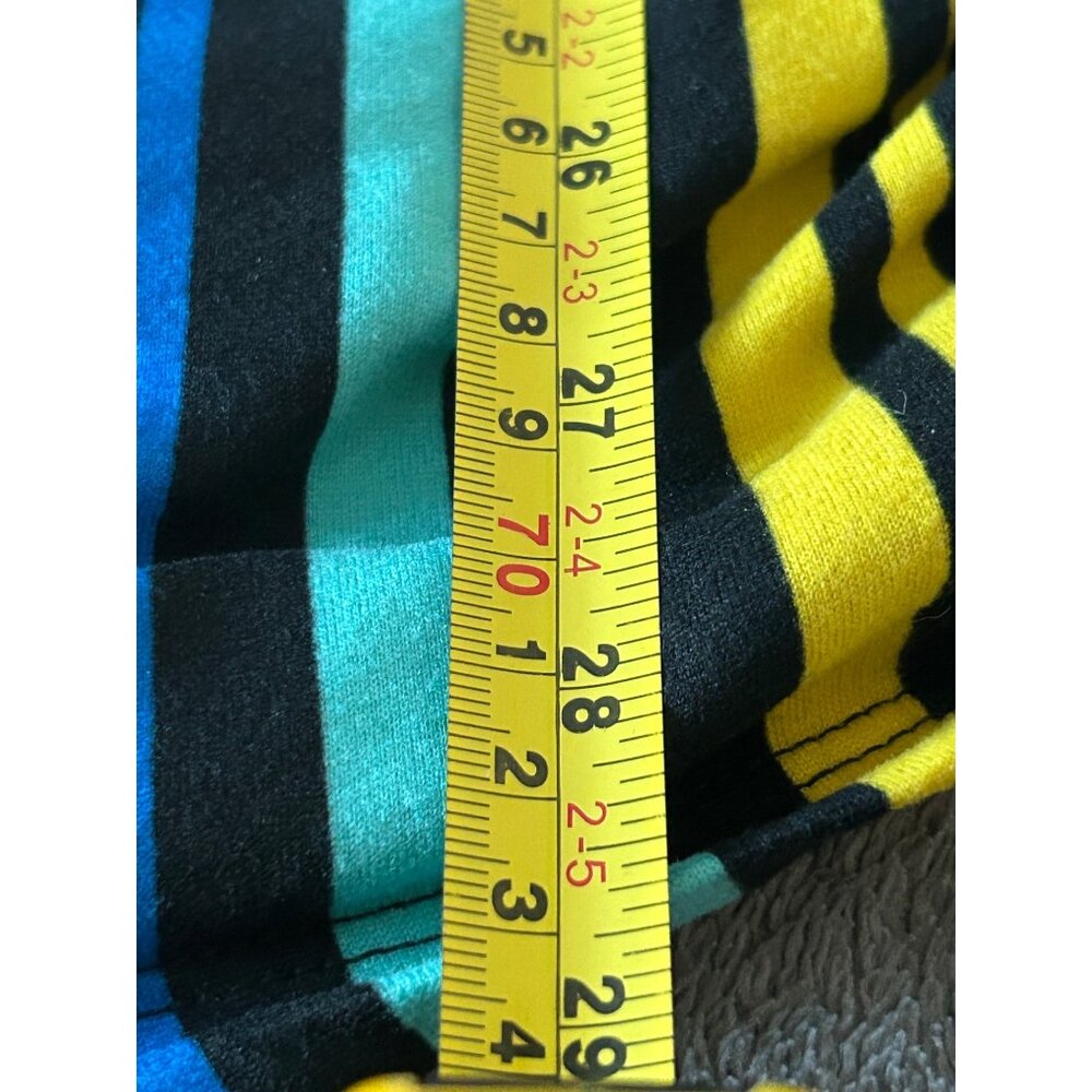 Rainbow Stripe Short Sleeve Womens Polyester  Spandex Casual - Picture 4 of 6